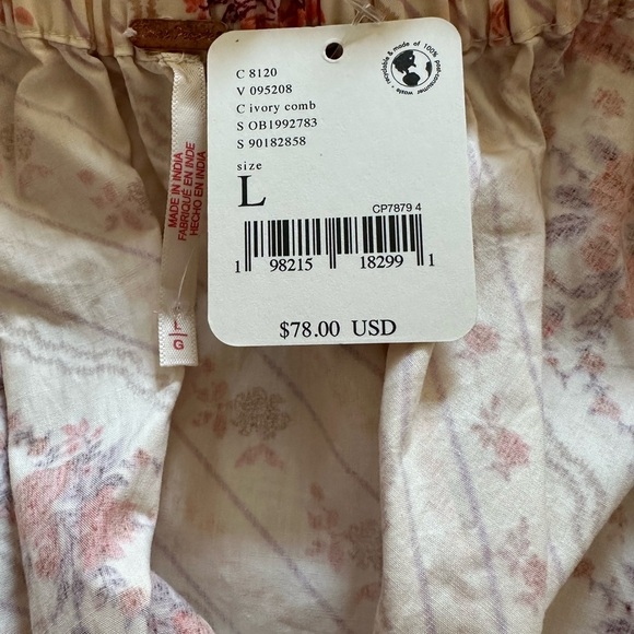 NWT FREE PEOPLE Printed Gaia Skirt Large - Picture 9 of 11